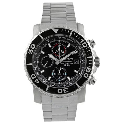 Seiko SNA225 Men's Chronograph Stainless Steel Black Dial.